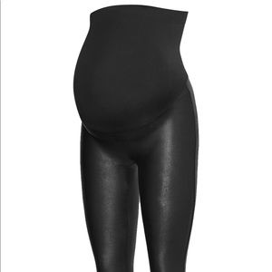 Faux leather maternity leggings by Spanx
